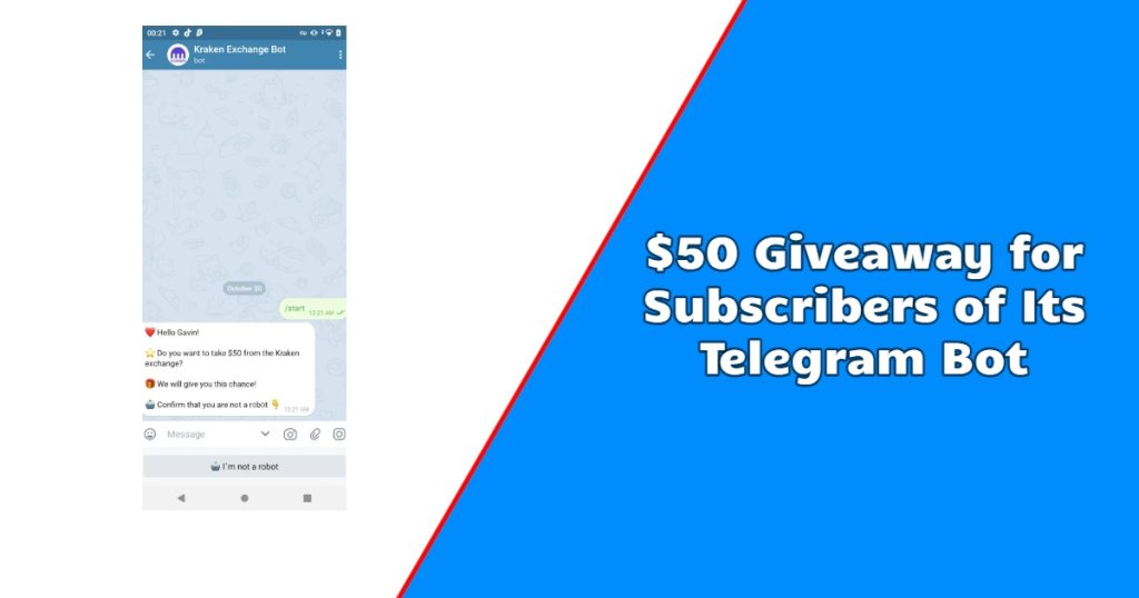 "Kraken Exchange Presents a $50 Giveaway for Subscribers of Its Telegram Bot"
