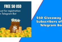 $50 Giveaway for Subscribers of Its Telegram Bot